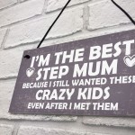 Best Stepmum Crazy Kids Novelty Hanging Plaque Gifts For Mum