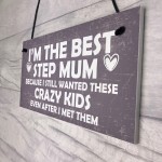 Best Stepmum Crazy Kids Novelty Hanging Plaque Gifts For Mum