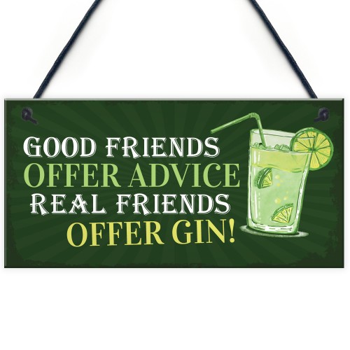 Friendship Gin Sign Garden Plaque Shed Home Bar Pub Plaque Gift