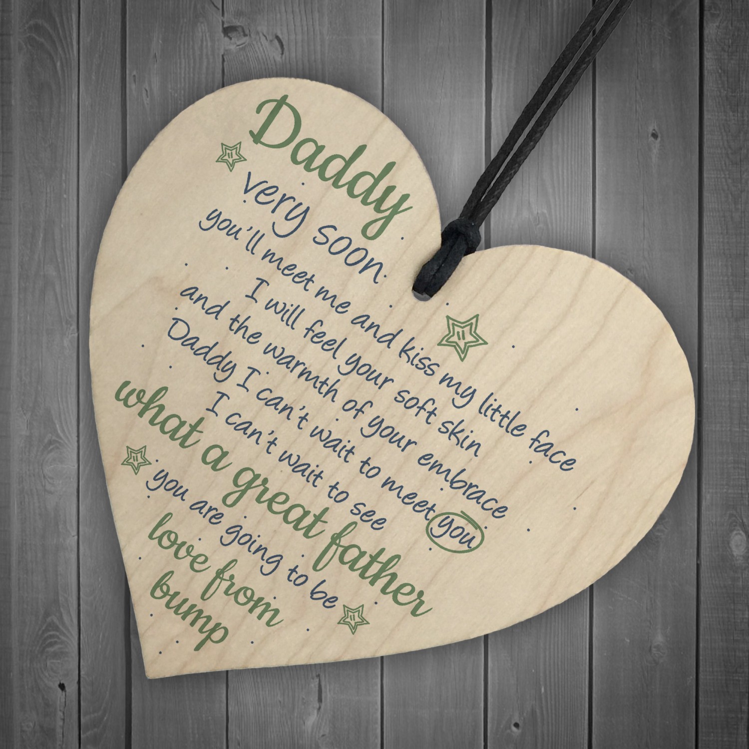 RED OCEAN Daddy To Be Gifts From Bump Baby Shower Dad To Be Birthday Gift Friend Wooden Heart 