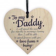 Handmade Wooden Heart From Bump Gifts Dad To Be Father Baby