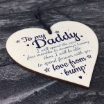 Handmade Wooden Heart From Bump Gifts Dad To Be Father Baby