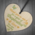 Handmade Hanging Heart Gift For Teacher Childminder Friend 