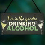 Drinking Funny Alcohol Garden Plaque Gin Vodka Sign Shed Gift