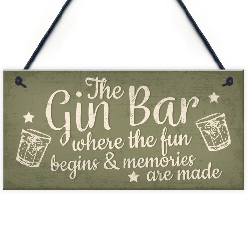 Bar Sign Novelty Hanging Home Gin Bar Pub Plaque Funny Man Cave 