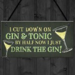 Novelty Gin & Tonic Hanging Sign Plaque Friendship Gift Home Bar