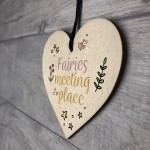 Garden Sign Fairies Meeting Place Wooden Hanging Sign Shed