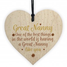 Great Nanny Gift Wooden Heart Granparent Birthday Gift For Her 