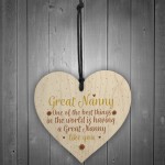 Great Nanny Gift Wooden Heart Granparent Birthday Gift For Her 