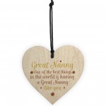 Great Nanny Gift Wooden Heart Granparent Birthday Gift For Her 