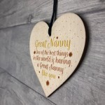 Great Nanny Gift Wooden Heart Granparent Birthday Gift For Her 