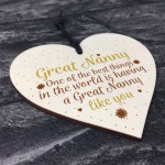 Great Nanny Gift Wooden Heart Granparent Birthday Gift For Her 