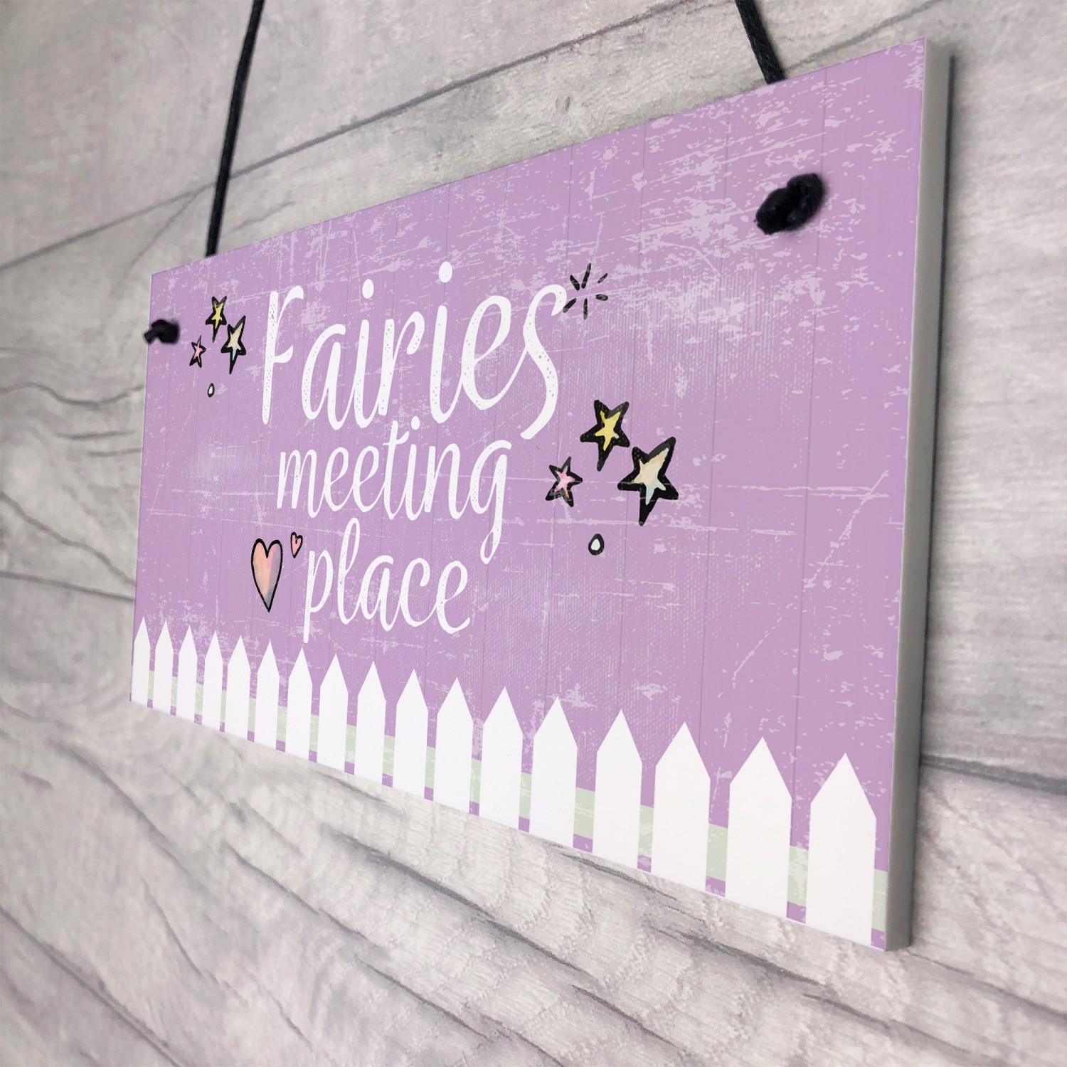 Garden Sign Fairies Meeting Place Wooden Hanging Sign Shed SummerHouse Plaque 