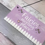 Garden Sign Fairies Meeting Place Hanging Shed SummerHouse 