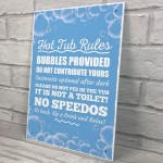 Hot Tub Rules Hanging Garden Shed Plaque Jacuzzi Pool Sign 