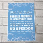 Hot Tub Rules Hanging Garden Shed Plaque Jacuzzi Pool Sign 