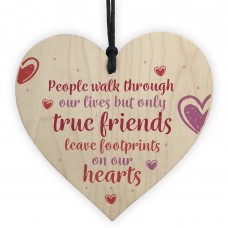 True Friends Wooden Heart Keepsake with Heartfelt Message Friend