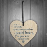 Best of Luck Colleague Wood Heart Leaving Gift New Job Thank you