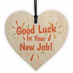 Colleague Leaving Gift Good Luck New Job Wood Heart Gift Plaque