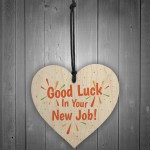 Colleague Leaving Gift Good Luck New Job Wood Heart Gift Plaque