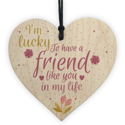 Friendship Gift Sign Best Friend Plaque Shabby Chic Wooden Heart