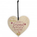 Friendship Gift Sign Best Friend Plaque Shabby Chic Wooden Heart