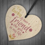 Friendship Gift Sign Best Friend Plaque Shabby Chic Wooden Heart