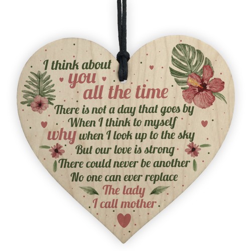 Mum Memorial Gifts Wooden Heart Grave Plaque Tribute Sign Mum