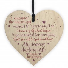 Happy Anniversary Wedding Anniversary Gift Husband Wife Heart