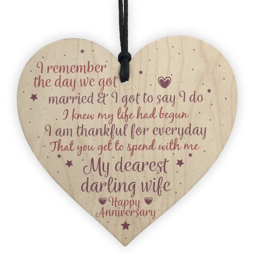 Happy Anniversary Wedding Anniversary Gift Husband Wife Heart