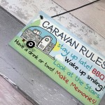 Caravan Rules Novelty Hanging Plaque Outdoor Garden Sign Gift