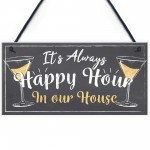 Home Bar Sign Always Happy Hour Funny Gin Friendship FRIEND Gift