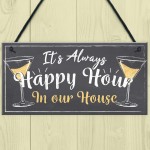 Home Bar Sign Always Happy Hour Funny Gin Friendship FRIEND Gift