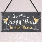 Home Bar Sign Always Happy Hour Funny Gin Friendship FRIEND Gift