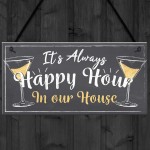 Home Bar Sign Always Happy Hour Funny Gin Friendship FRIEND Gift