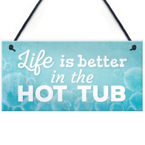 Novelty Hot Tub Sign Garden Hanging Wall Outdoor Plaque Jacuzzi 