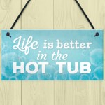 Novelty Hot Tub Sign Garden Hanging Wall Outdoor Plaque Jacuzzi 