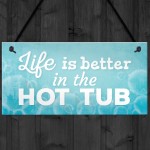 Novelty Hot Tub Sign Garden Hanging Wall Outdoor Plaque Jacuzzi 