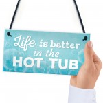 Novelty Hot Tub Sign Garden Hanging Wall Outdoor Plaque Jacuzzi 