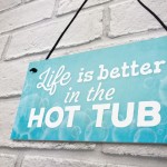 Novelty Hot Tub Sign Garden Hanging Wall Outdoor Plaque Jacuzzi 