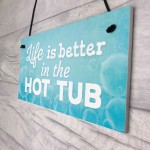 Novelty Hot Tub Sign Garden Hanging Wall Outdoor Plaque Jacuzzi 