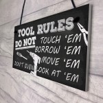 Funny Tool Rules Garage Man Cave Workshop Sign Gift For Him