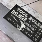 Funny Tool Rules Garage Man Cave Workshop Sign Gift For Him