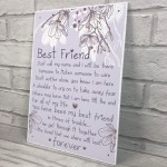 Friendship Gift Best Friend Plaque Sign Thank You Birthday Gifts