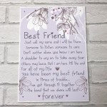 Friendship Gift Best Friend Plaque Sign Thank You Birthday Gifts