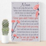 Nan Memorial Gift Grave Plaque Tribute Hanging Sign Rememberance