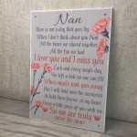 Nan Memorial Gift Grave Plaque Tribute Hanging Sign Rememberance