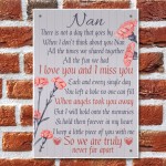 Nan Memorial Gift Grave Plaque Tribute Hanging Sign Rememberance