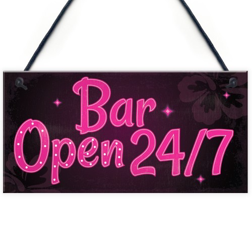 Bar Sign Pub Club Home Bar Open Display Hanging Plaque Kitchen 