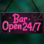 Bar Sign Pub Club Home Bar Open Display Hanging Plaque Kitchen 